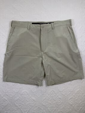 Fish Hippie Drift Performance Shorts Mens 38 Khaki 8” Stretch Quick Dry Golf